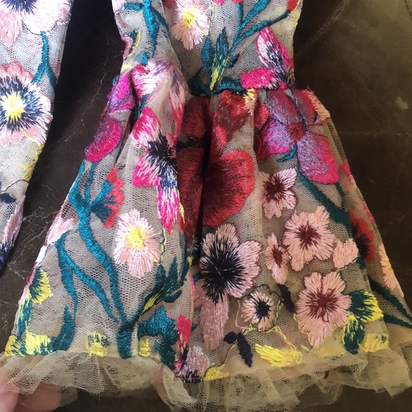 Kevan Hall Floral Embroidered Sheet Organza Top S - Picture 3 of 9